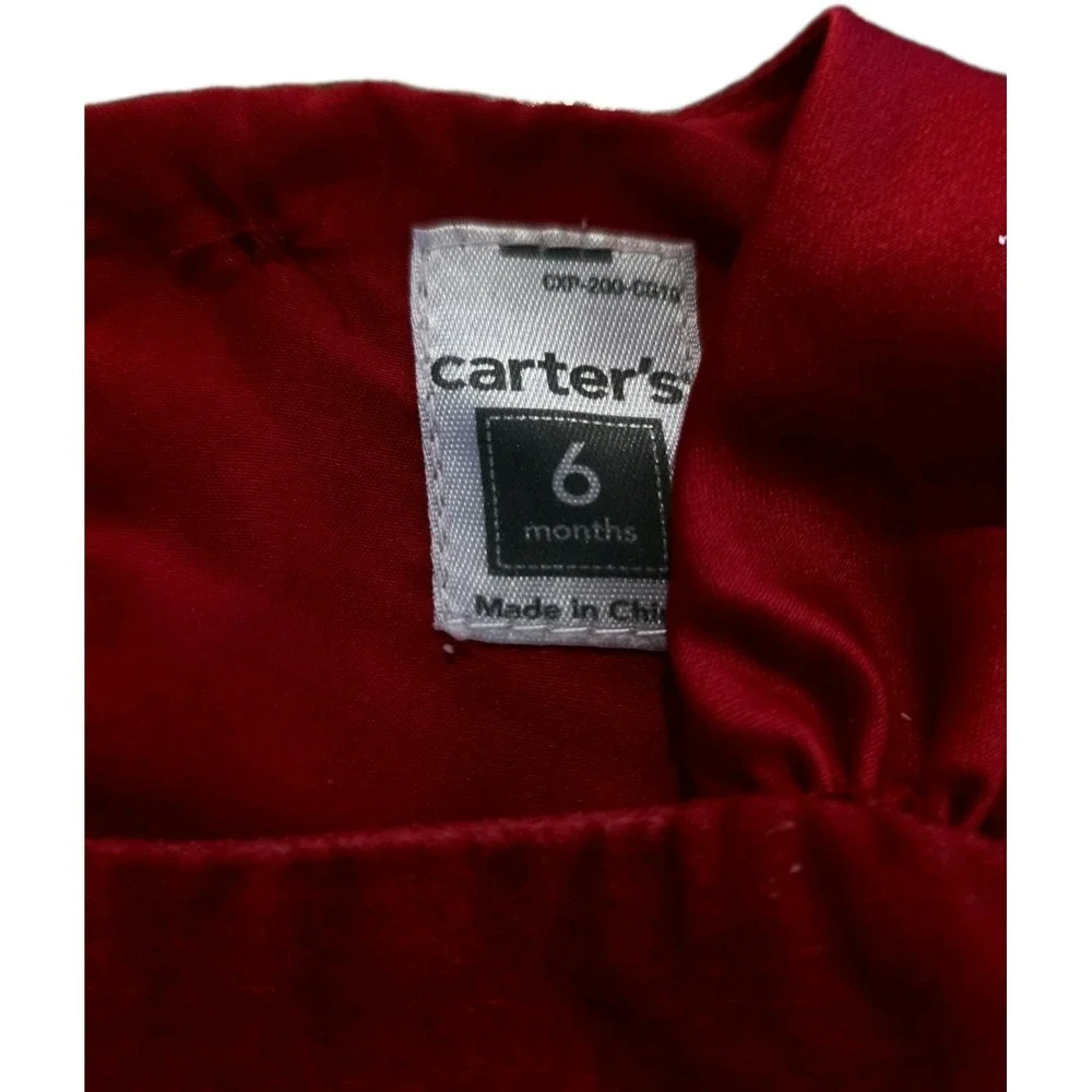 Carter Velvet RED dress. Size 6. Ribbon. Excellent Condition